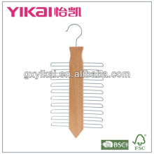 20 holders wooden hanger for tie with Natural color